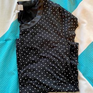 Banana Republic Black Polka Dot Luxe-Touch Tee